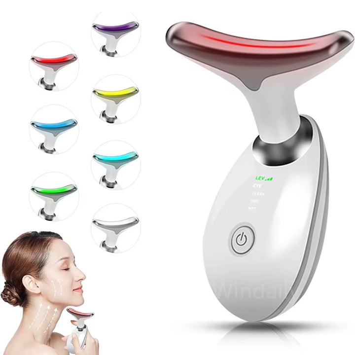 Handheld neck and face LED device
