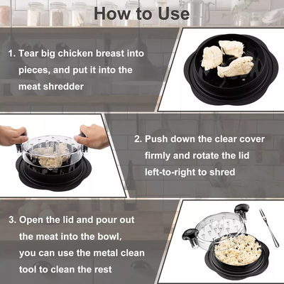 How to use the chicken shredder in three steps