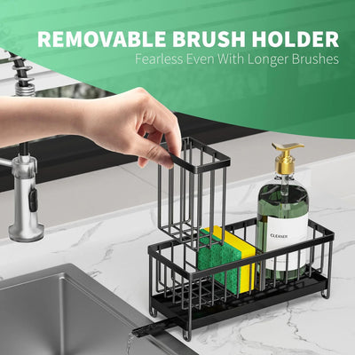 Lifting the removable brush holder out of the sink caddy