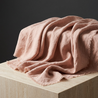 Modern editorial linen throw