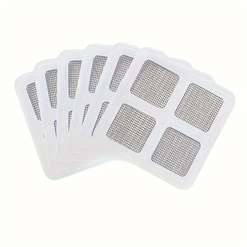Pack of square disposable drain hair catchers