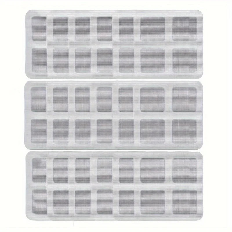 Three sheets of square drain hair catchers, 18 pieces
