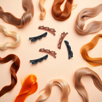 6 Pcs Double Layers Twist Band French Braider Hair Tool, Twist Plait Clip Front Hair Clips Hairpin Headband Beauty Tool, Hair Braider, Headband with Clips, Fashion Hair Accessories (Black+Brown)