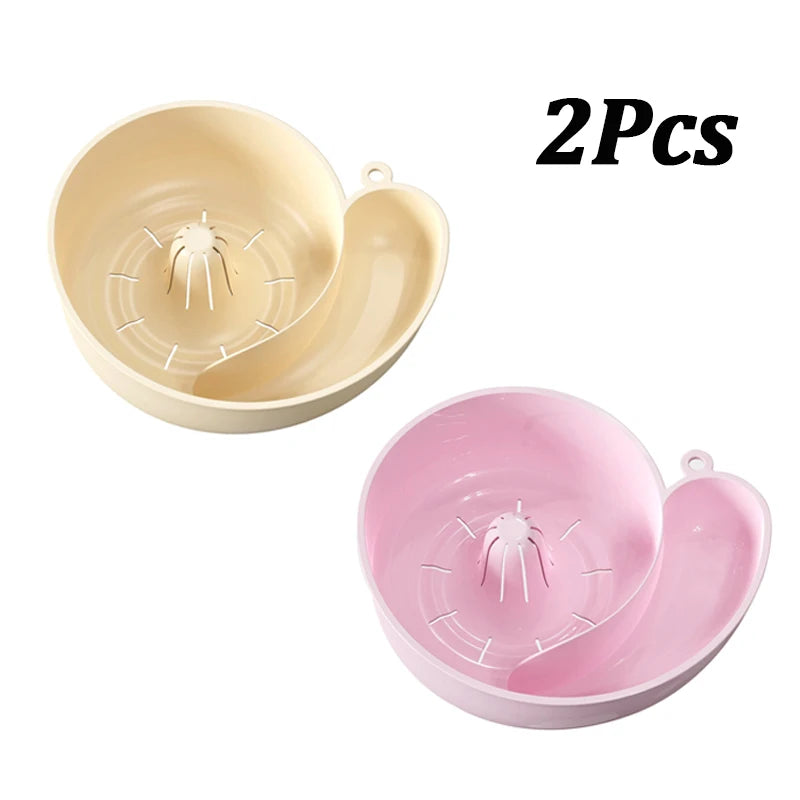 Two-pack of spin baskets in beige and pink