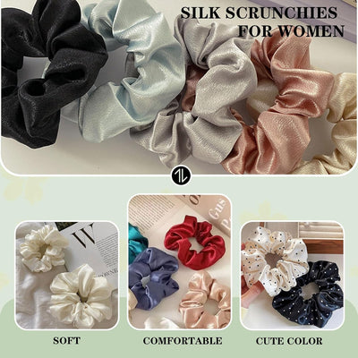 16 Pcs Satin Scrunchies for Women Scrunchies Hair Ties No Damage Satin Hair Tie for Frizz Sleep Soundly Softer Ties and Thin and Thick Hair Styling