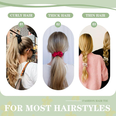 16 Pcs Satin Scrunchies for Women Scrunchies Hair Ties No Damage Satin Hair Tie for Frizz Sleep Soundly Softer Ties and Thin and Thick Hair Styling