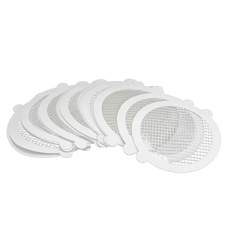 Fanned row of round drain hair catchers, 18 pieces