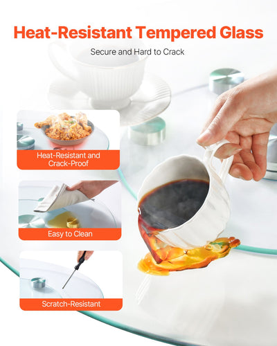 Heat-resistant tempered glass top with hot pot and polished edges