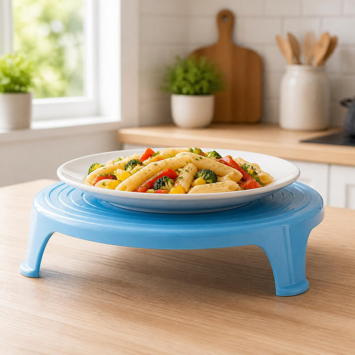 Microwave Plate Stacker – 2-Layer Steam Rack with Foldable Handles
