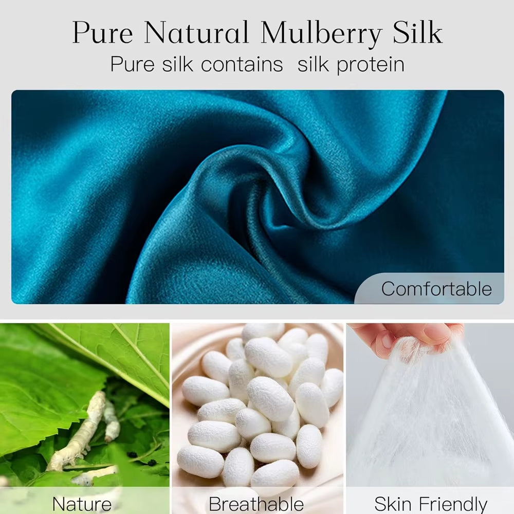 Mulberry silk fabric, silkworm cocoons and silk fibres