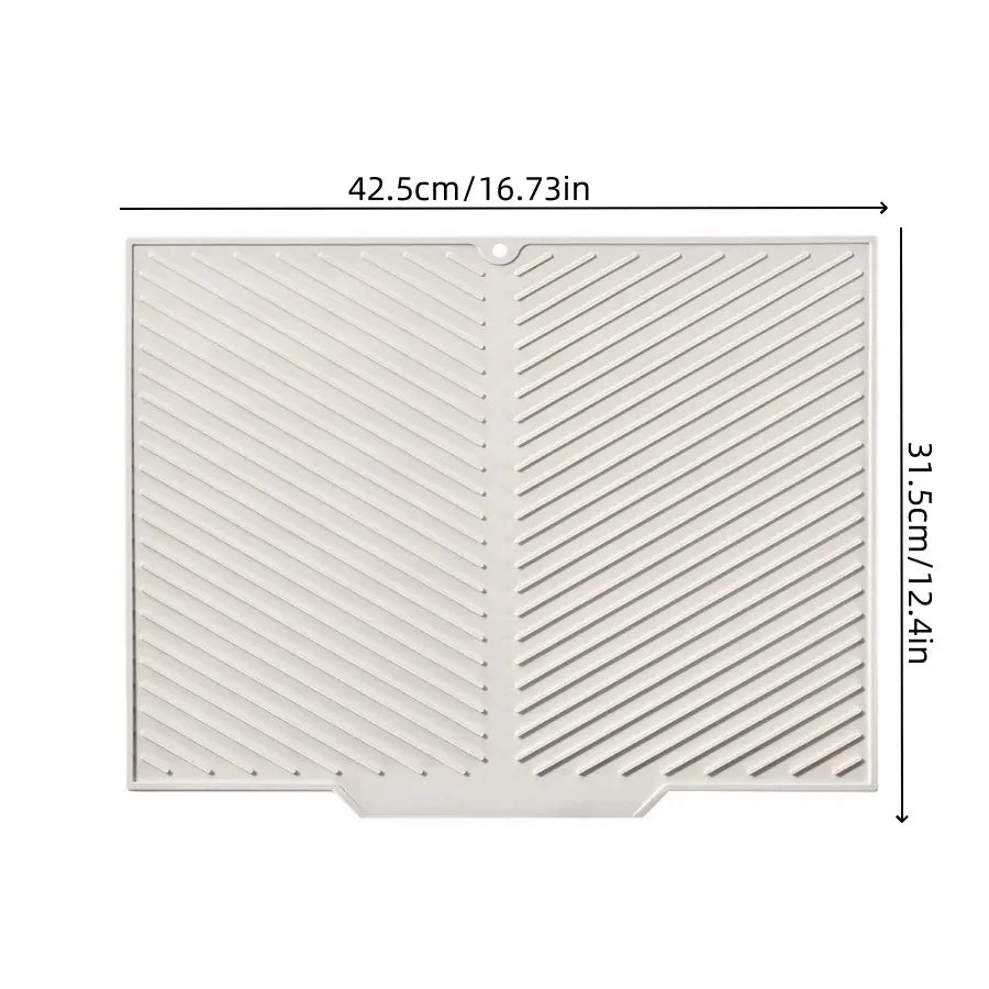 Silicone drying mat size: 42.5 x 31.5 cm (16.73 x 12.4 in)