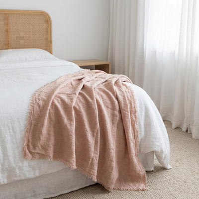 Coastal bedroom linen throw