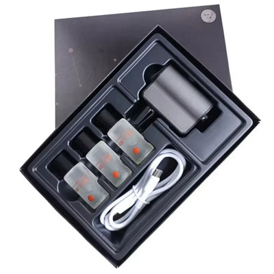 Car vent diffuser gift box with three fragrance refills and charging cable