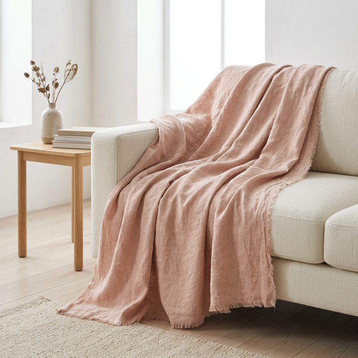 Scandinavian styled linen throw